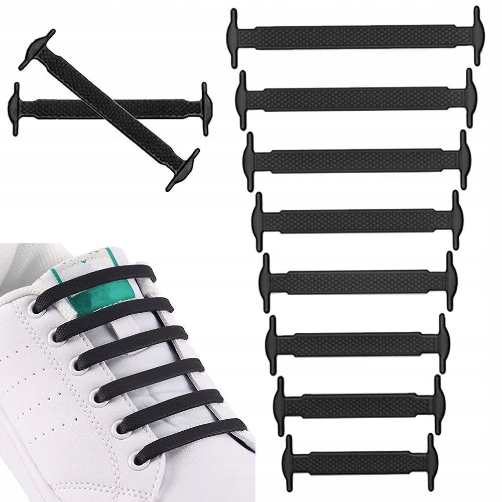 SZNURÓWKI SILIKONOWE DO BUTÓW BEZ WIĄZANIA 16SZT