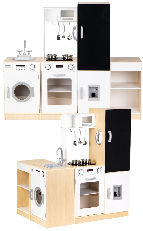 KUCHNIA Dla Dzieci OGROMNA Drewniana Pralka Lodówka Piec Kran Zlew drewno