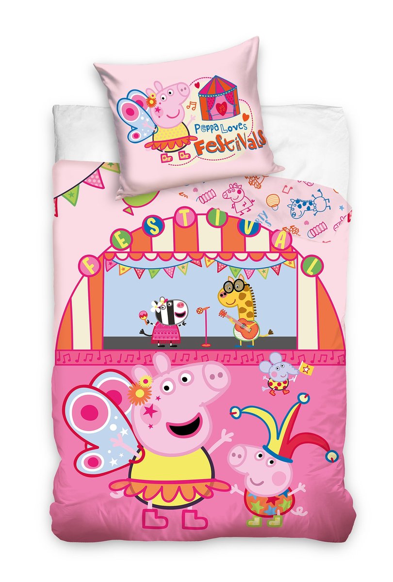 Carbotex, Komplet pościeli bawełnianiej 140X200 + 70X90, Świnka Peppa, Peppa Pig