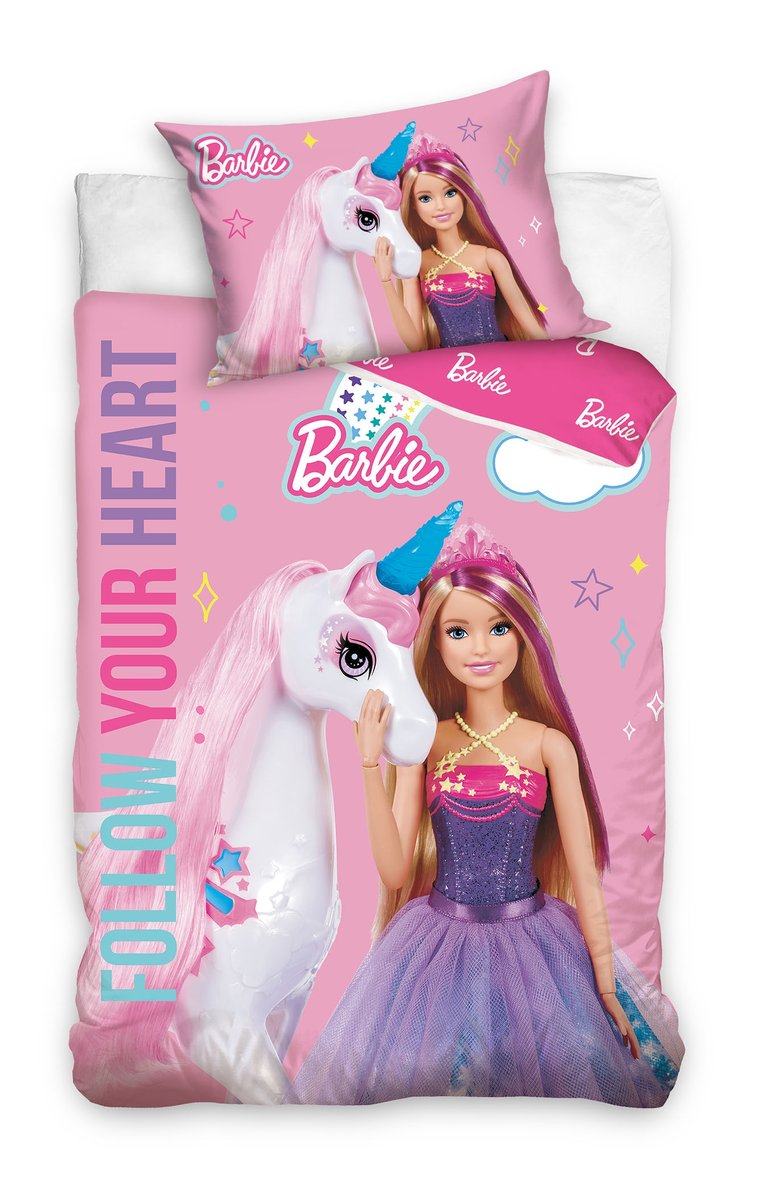 Carbotex, Komplet pościeli bawełnianiej 100X135 + 40X60, Barbie