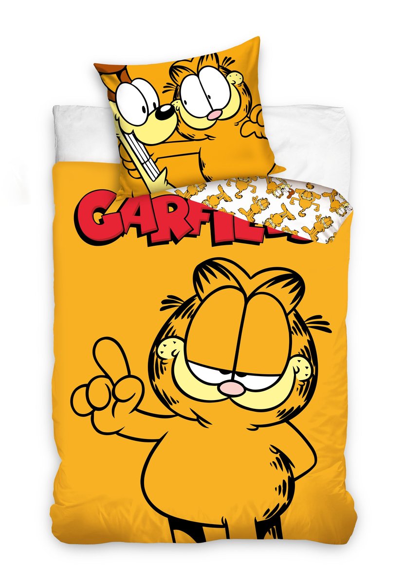 Carbotex, Komplet pościeli bawełnianiej 160X200 + 70X80, Garfield