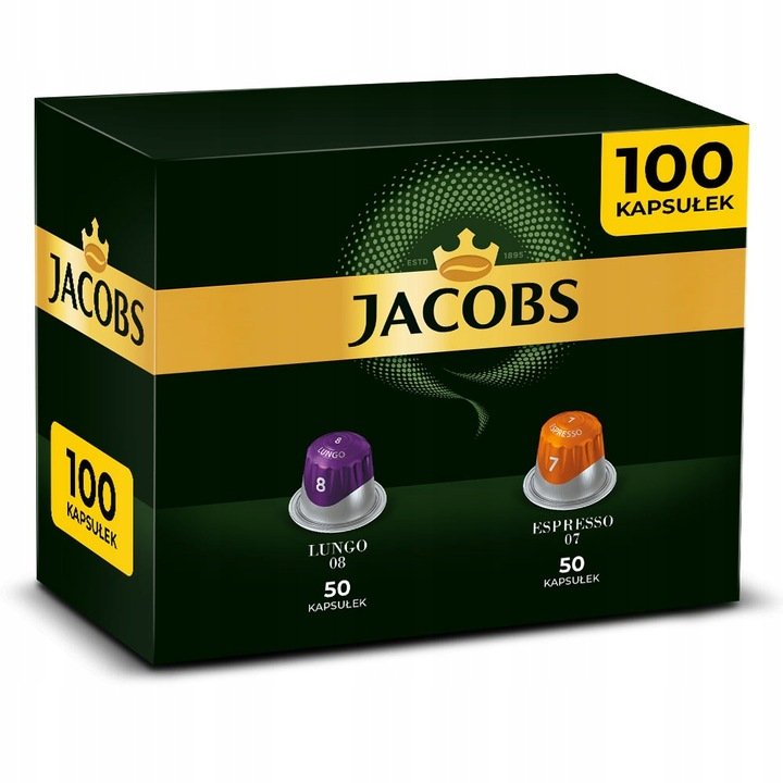 Kapsułki Jacobs komp.z Nespresso* 100szt Espresso 7, Lungo 8
