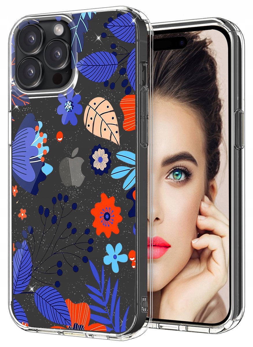 ETUI do Apple iPhone 15 Pro Max WZORY BROKAT CASE PRZEŹROCZYSTE + SZKŁO 9H