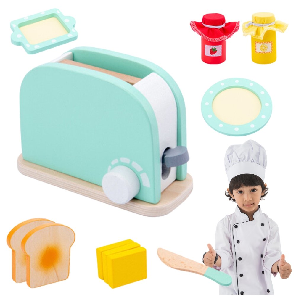 TOSTER DREWNIANY Z AKCESORIAMI Mega Creative sprzęt kuchenny do zabawy