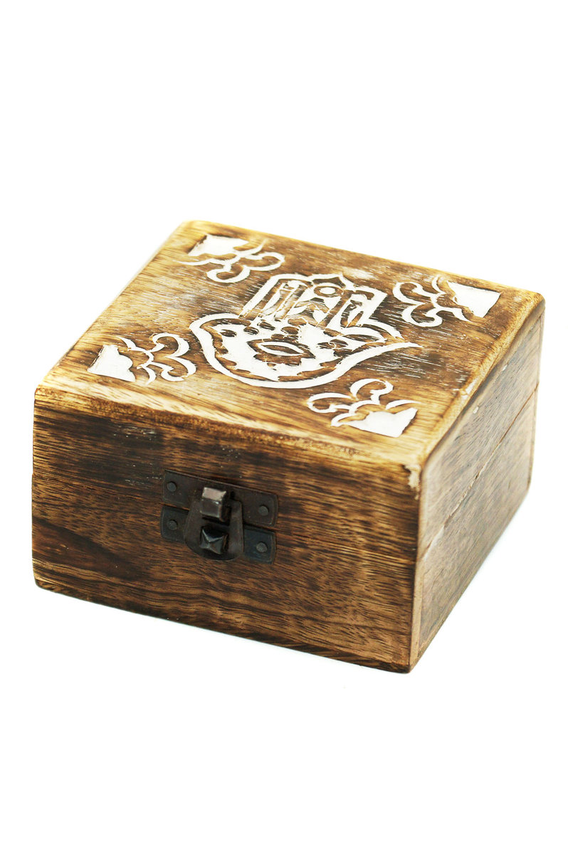 Szkatułka Drewniana Dłoń Fatimy Unikalny Prezent Pudełko Pod Choinkę