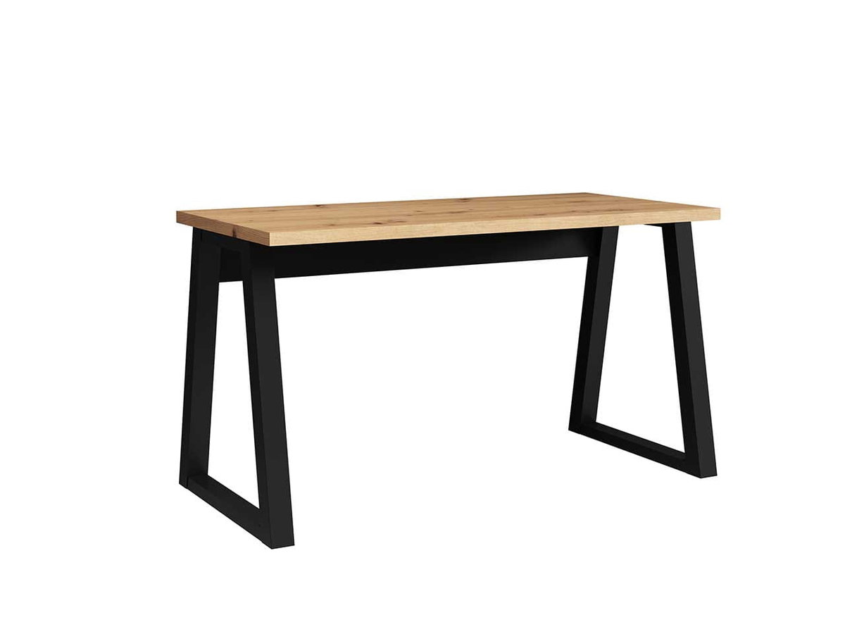 Biurko loft proste nowoczesne blat dąb artisan z nogi czarne