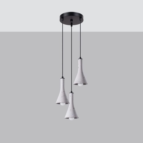 Rea lampa wisząca 3xE14 czarna/beton SL.1226