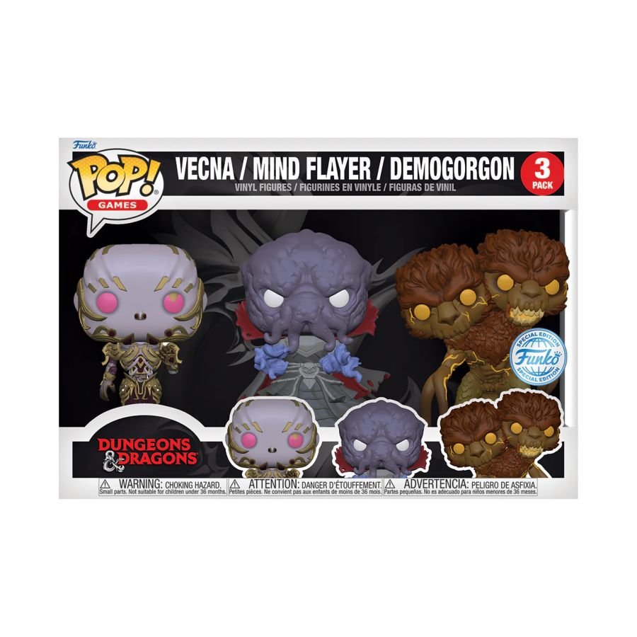 Funko POP! Games, figurka kolekcjonerska, Dungeons and Dragons, Venca/Mind Flayer/Demogorgon, 3pak