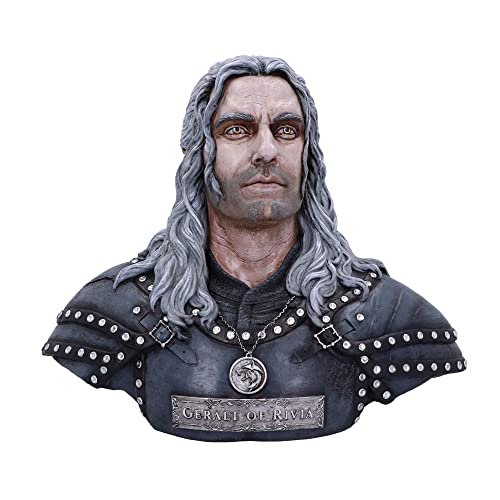 Nemesis Teraz Oficjalnie Licencjonowany Wiedźmin Geralt Z Rivii Popiersie 39,5 Cm, Szary, 39,5 M