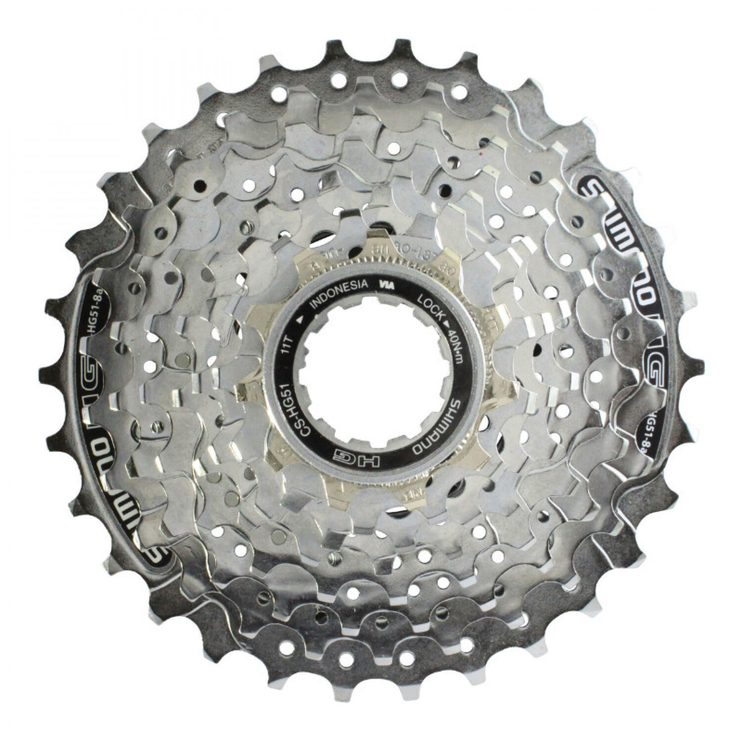 SHIMANO Kaseta Alivio CS-HG51 srebrny / Ilość biegów: 8 / Stopniowanie: 11-30 ACSHG518130