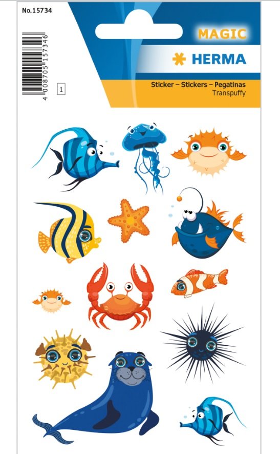 Pegatinas Magic Cheeky Sea Stworzenia Transpuffy