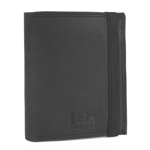 Lois - Portfele męskie - Slim Leather Portfel męski - Portfele skórzane Lois Brand dla mężczyzn z przegrodą na karty - Portfele męskie z prawdziwej skóry - Mały portfel RFID dla mężczyzn