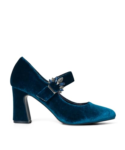 Joe Browns Damskie Art Deco Biżuteria Klamra Aksamitne Obcasy Czółenka, Midnight, 38 EU, Północ, 38 EU