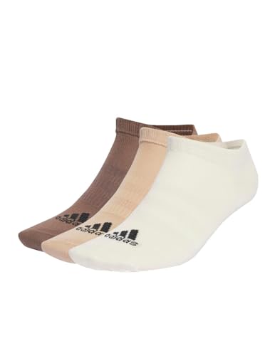 adidas Cienkie i lekkie skarpety sportowe unisex o niskim kroju, 3 pary niewidocznych skarpetek, cudowna biel/magiczny beż/ziemia warstwy, XS, Wonder Biały/Magiczny Beż/Ziemia Warstwy, X-Small