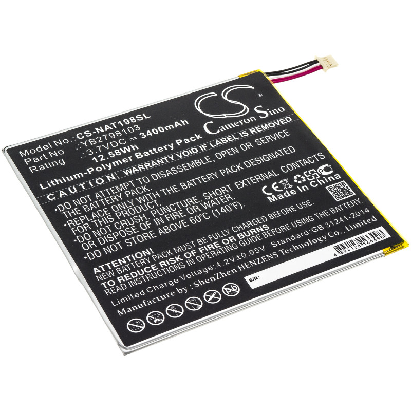 Onn ONA19TB002 / YB2798103 3400mAh 12.58Wh Li-Polymer 3.7V (Cameron Sino)