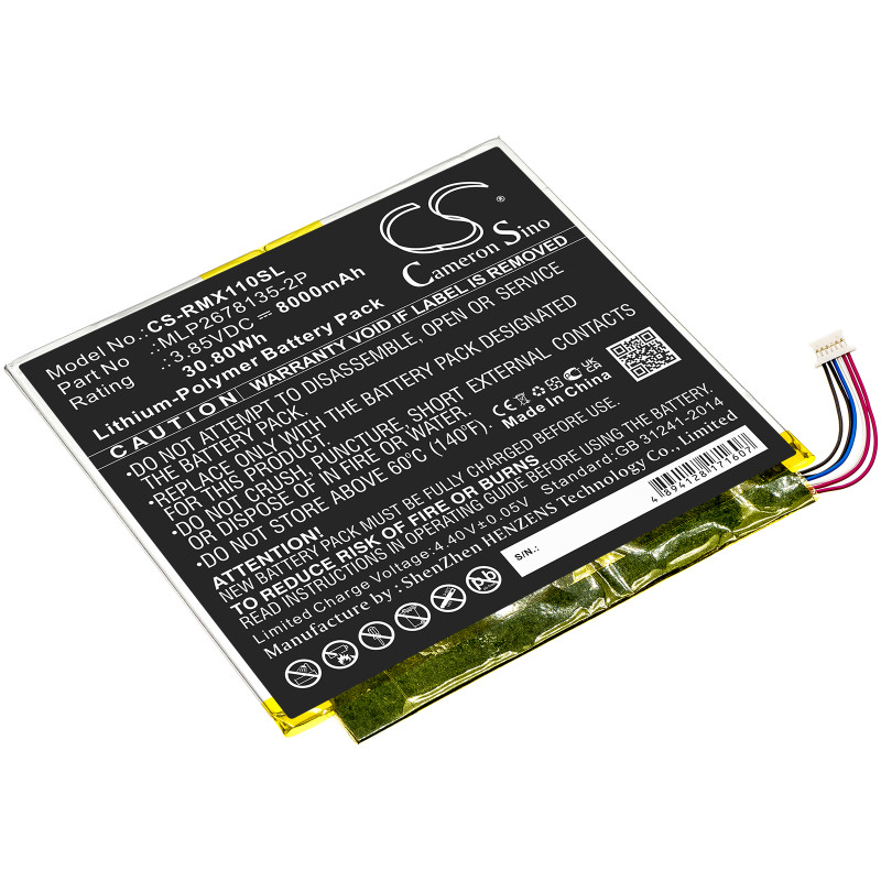 Verizon Ellipsis 10 HD / MLP2678135-2P 8000mAh 30.80Wh Li-Polymer 3.85V (Cameron Sino)