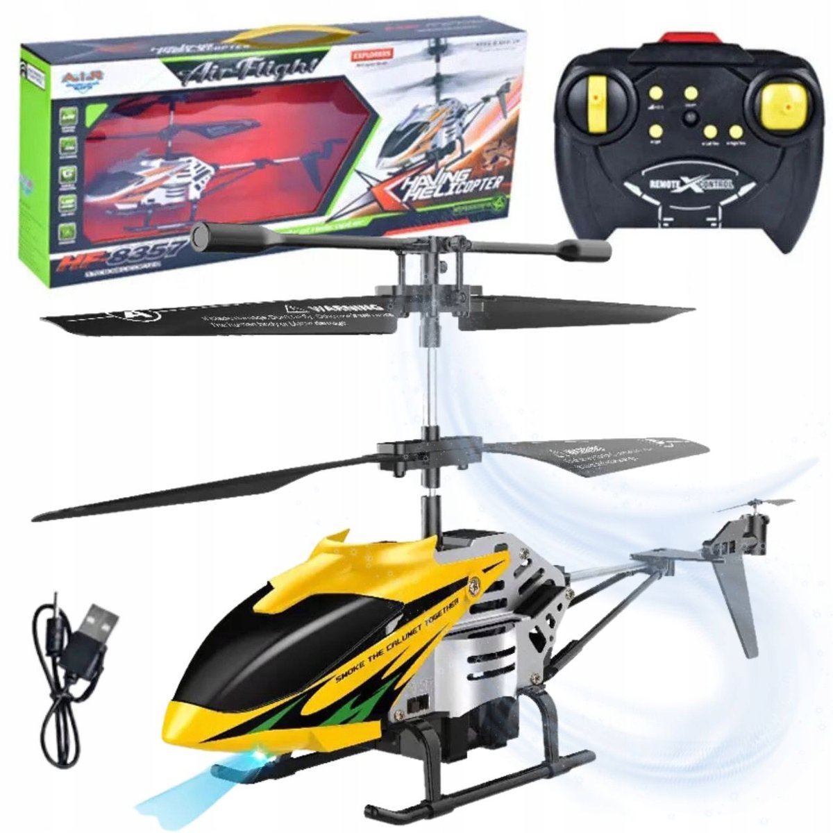 HELIKOPTER ZDALNIE STEROWANY RC NA PILOT ZABAWKA SAMOLOT ŚMIGŁOWIEC LED USB