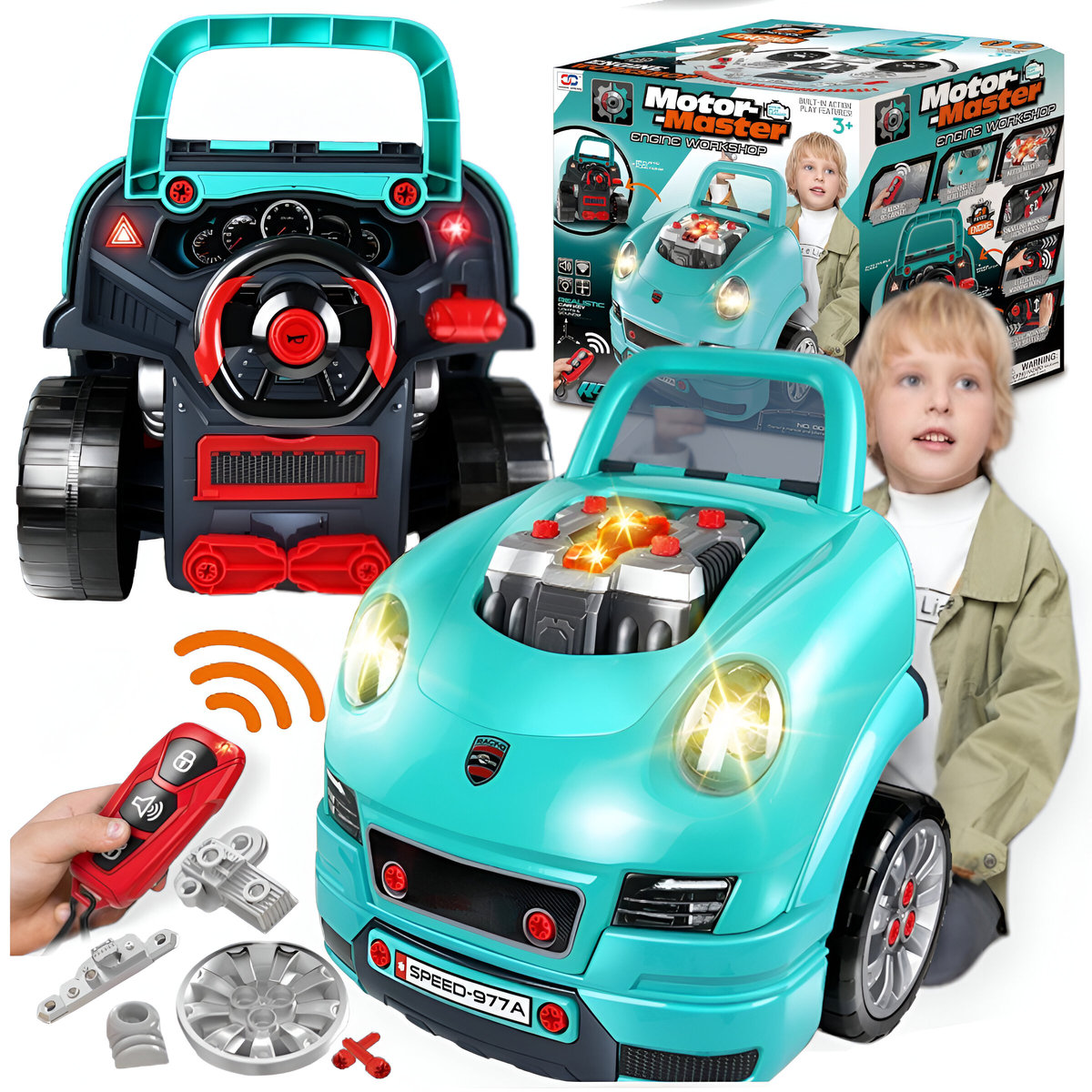 Zestaw Małego Mechanika Samochód Wyścigowe Do Rozkręcania Silnik 61 Ele.