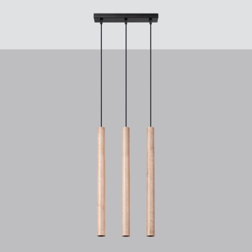 Pastelo lampa wisząca 3xG9 czarna/drewno SL.1267