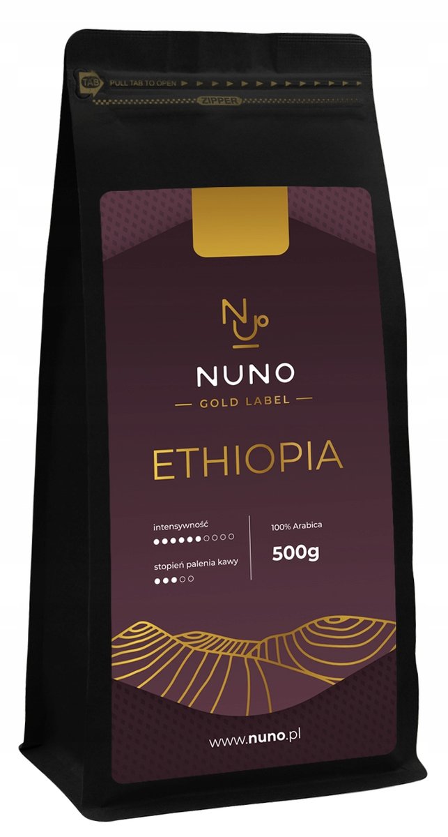 KAWA NUNO GOLD ETIOPIA ŚWIEŻO PALONA 72H 500G KRAFT