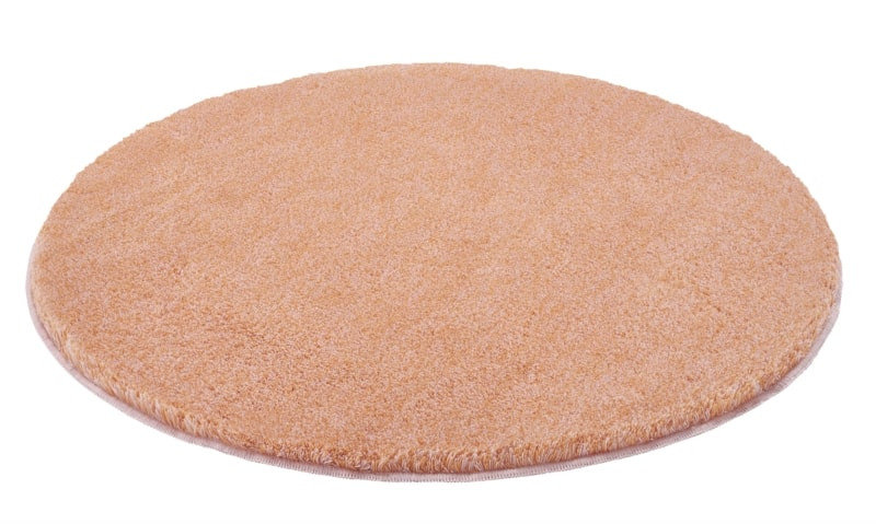 Kleine Wolke Relax Dywanik Łazienkowy Pomarańczowy 100 Cm Okrągły Wysokie Runo