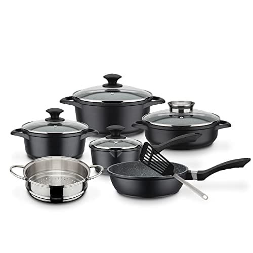 Gsw Gourmet Granit Zestaw Garnków I Patelni Aluminium Szkło