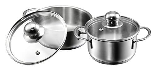 Kopf Parvus Mini Cooking Pot Set With Glass Lids Stainless