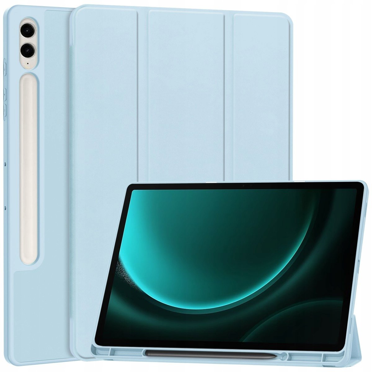 Etui Bizon Case Tab Lizard do Samsung Galaxy Tab S9 FE Plus, błękitne