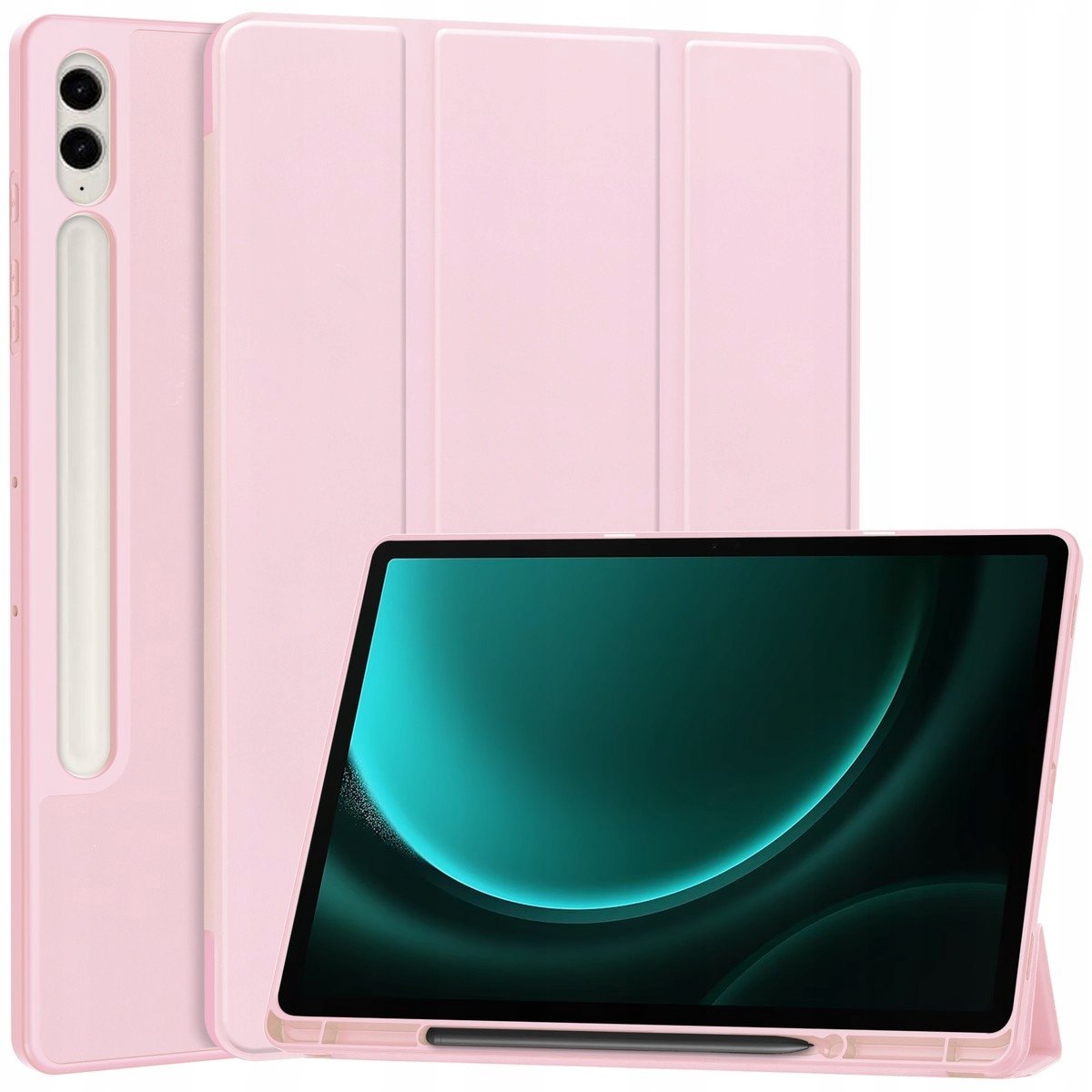 Etui Bizon Case Tab Lizard Do Samsung Galaxy Tab S9 Fe Plus, Różowe