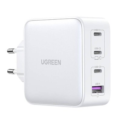 Szybka ładowarka GaN 3x USB-C USB 100W PPS PD Power Delivery biała