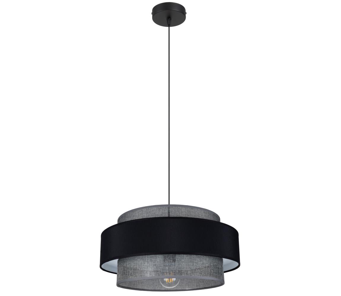 Żyrandol na lince CORSA 1xE27/60W/230V czarny/szary
