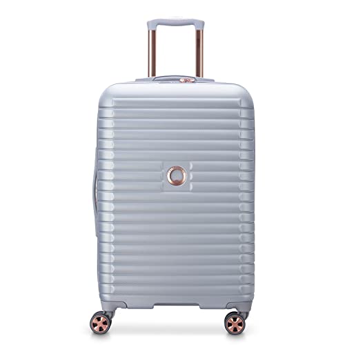 DELSEY Paris Cruise 3.0 Walizka z twardą stroną z kółkami obrotowymi, platyna, w kratkę, średnia, 61 cm, rejs 3.0, rozszerzalny bagaż z kółkami obrotowymi