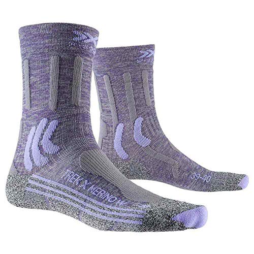 X-Socks skarpety damskie X-Socks Trek X MERINO WOMEN SOCKS skarpety trekkingowe damskie skarpety turystyczne grey purple melange/grey melange 35/36, XS-TS04S19W