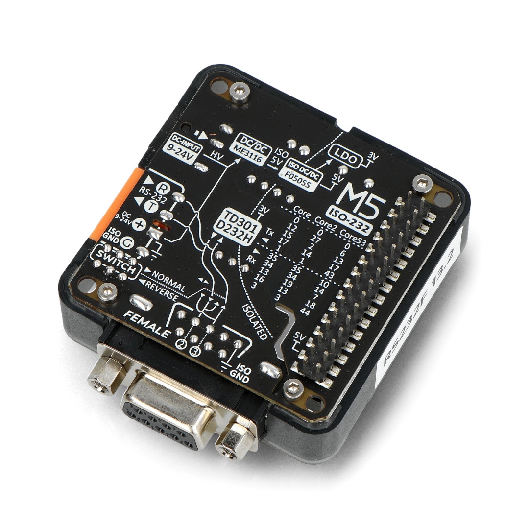 RS232 Module 13.2 - moduł komunikacyjny RS232 - złącze żeńskie DB9 - M5Stack 130