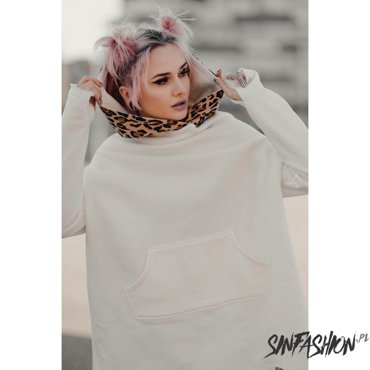 Bluza z Kapturem Miss Hyde Dementor White Panther