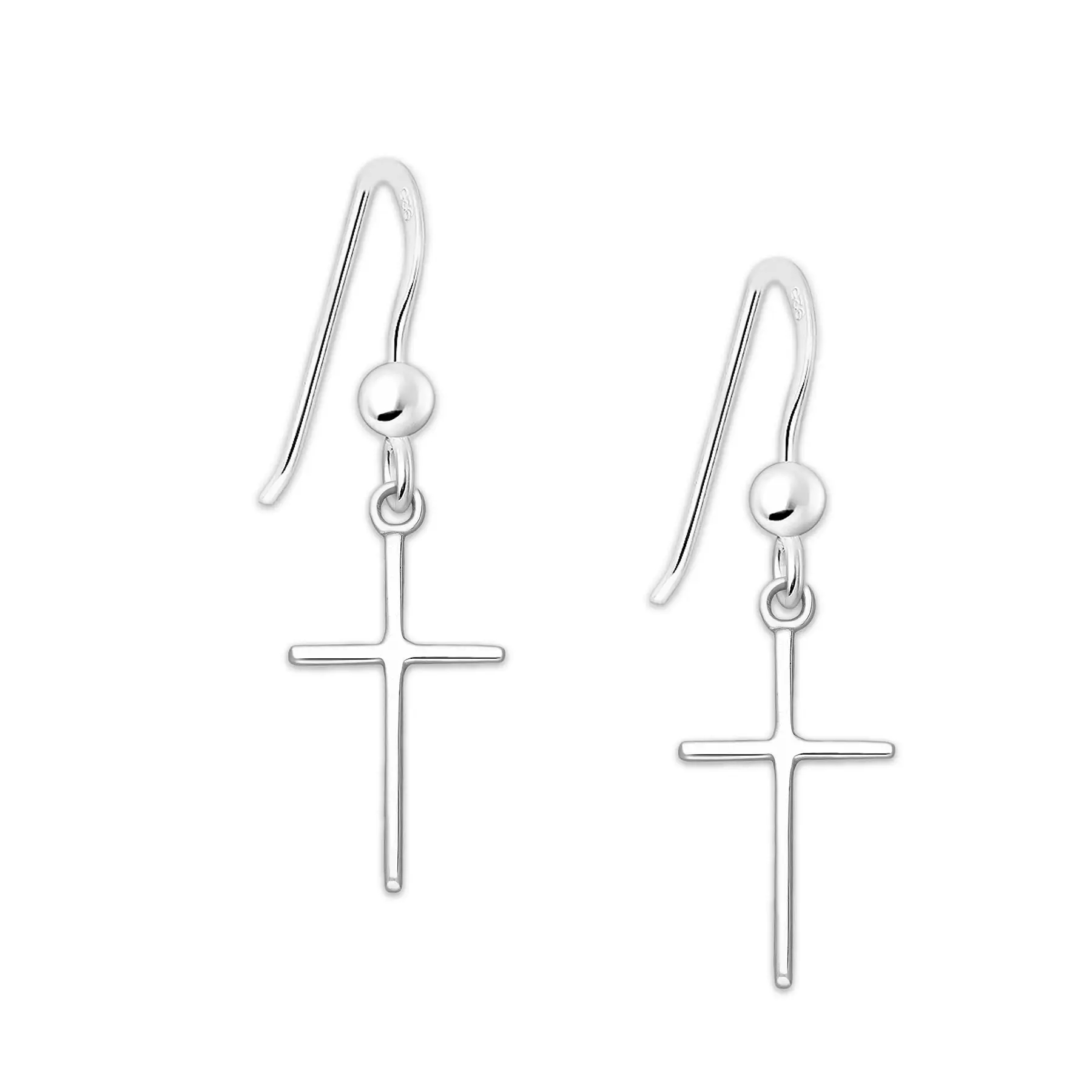 Srebrne kolczyki krzyżyki