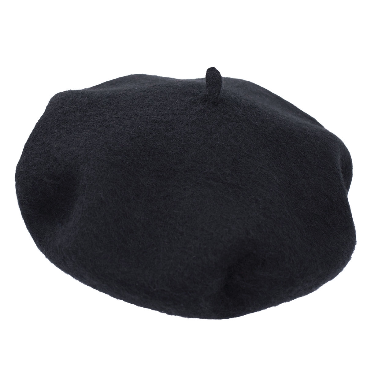 BERET damski FRANCUSKI wełniany CZARNY elegancki