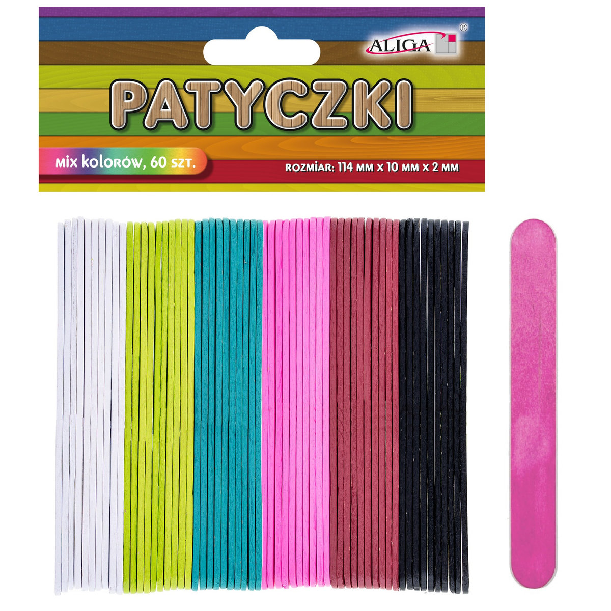 Patyczki Pastelowe Mix Kolorów 60 Sztuk