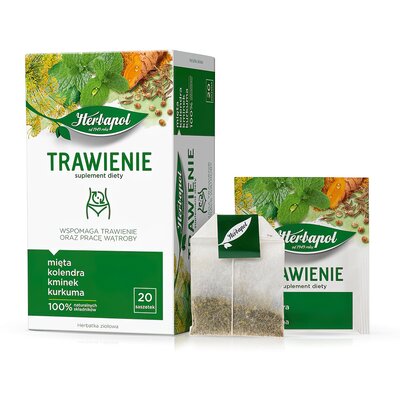 Herbapol Herbapol Trawienie + praca wątroby Suplement diety herbatka ziołowa 40 g (20 x 2 g)