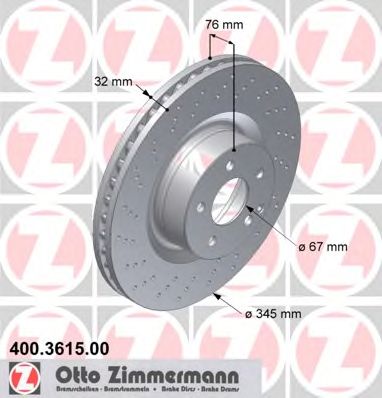 Tarcza hamulcowa ZIMMERMANN 400.3615.00 2204211112