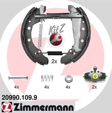 Szczęki hamulcowe ZIMMERMANN 20990.109.9 1H0685511AX