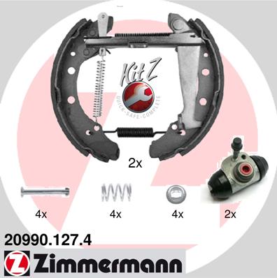 Szczęki hamulcowe ZIMMERMANN 20990.127.4 GSK1462