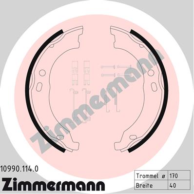 Szczęki hamulcowe ZIMMERMANN 10990.114.0 77364023