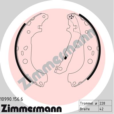 Szczęki hamulcowe ZIMMERMANN 10990.156.6 1347420