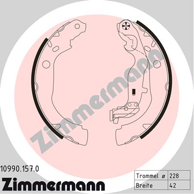 Szczęki hamulcowe ZIMMERMANN 10990.157.0 440607493R