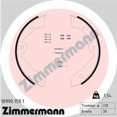 Szczęki hamulcowe ZIMMERMANN 109901591 7P0698525 VW TOUAREG  10- (RĘCZNY)