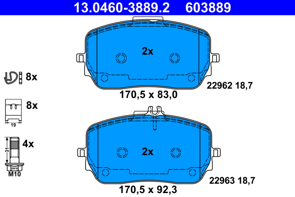 Klocki hamulcowe ATE 13.0460-3889 0004203702 MERCEDES V167 GLE 18- przód
