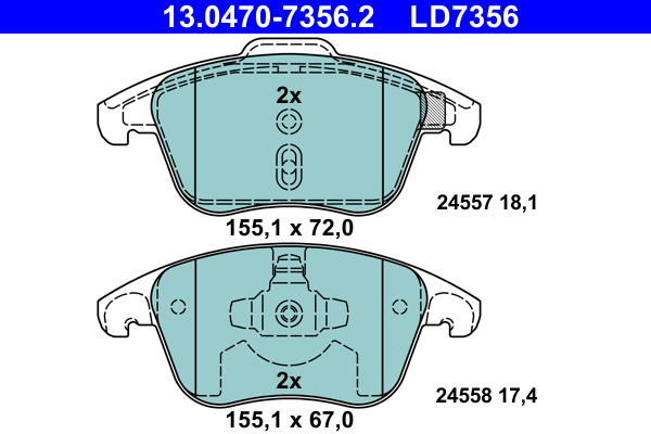 Klocki hamulcowe ATE 13.0470-7356 1647862680 PEUGEOT 5008 09-17 przód