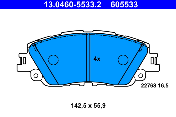 Klocki hamulcowe ATE 13.0460-5533 0446533480 TOYOTA RAV 4 V 18- przód