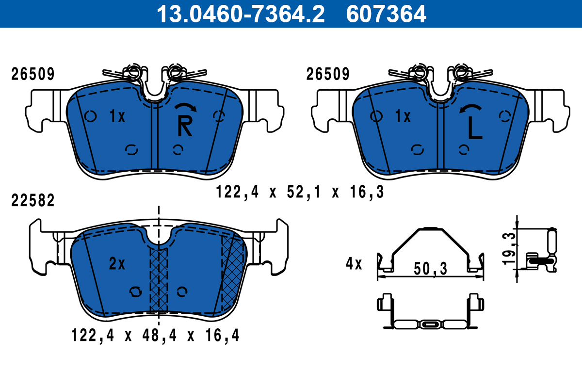 Klocki hamulcowe ATE 13.0460-7364 32287430 VOLVO S60 III 19- tył